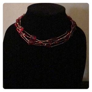 Red/Gold semi choker necklace